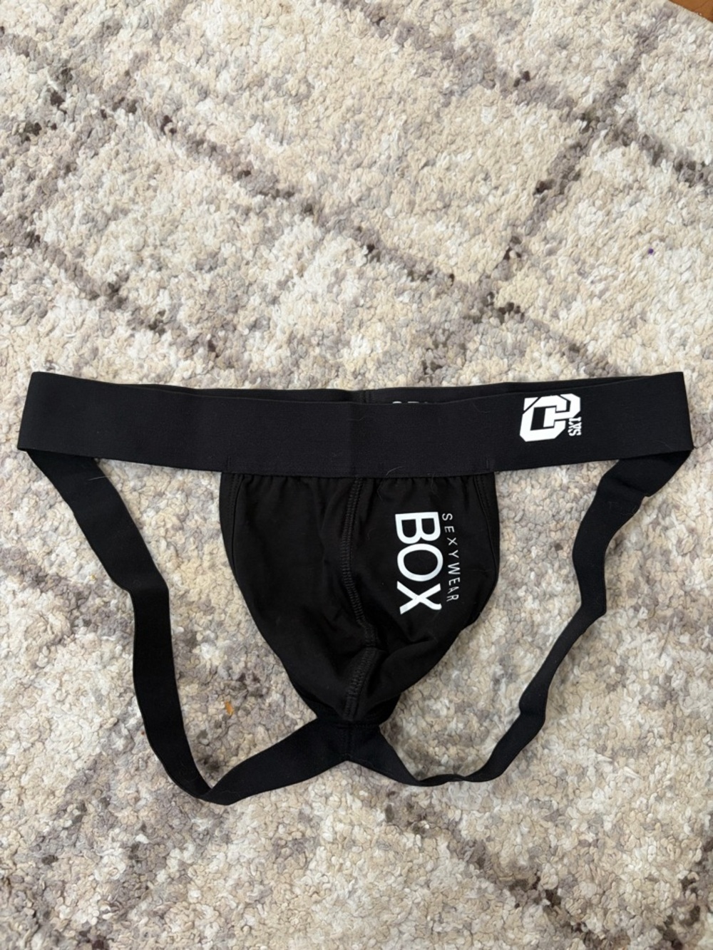 Men’s Black Jockstrap with Branded Waistband